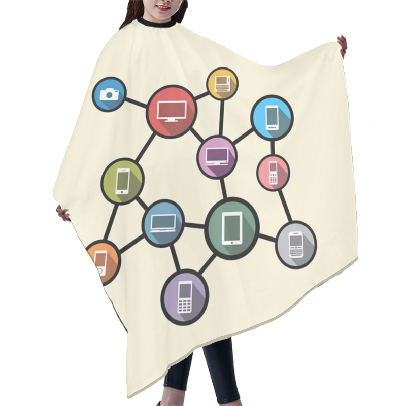 Personality  Pervasive Computing Or Distributed System Concept Illustration. Flat Design. Hair Cutting Cape