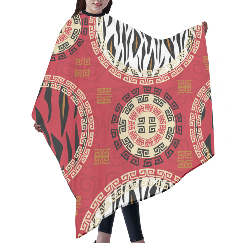 Personality  African Style Seamless With Wild Animal Skin Pattern Hair Cutting Cape