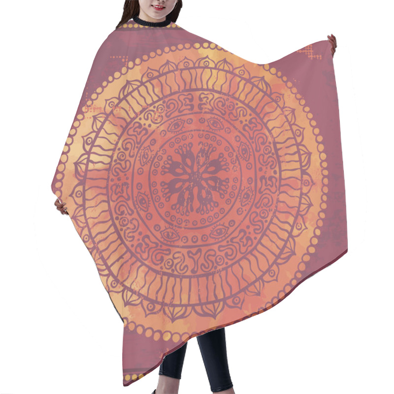 Personality  Hand Drawn Indian Mandala Hair Cutting Cape