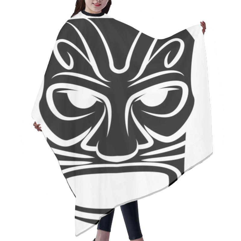 Personality  Totem Mask Black Silhoutte Of Hair Cutting Cape