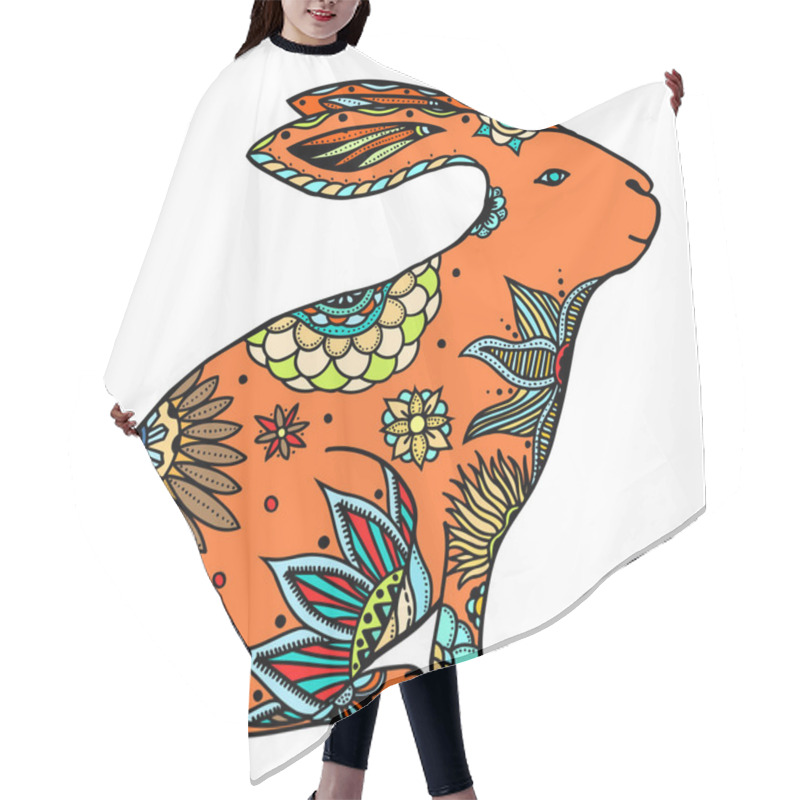 Personality  Doodle Rabbit Illustration Hair Cutting Cape