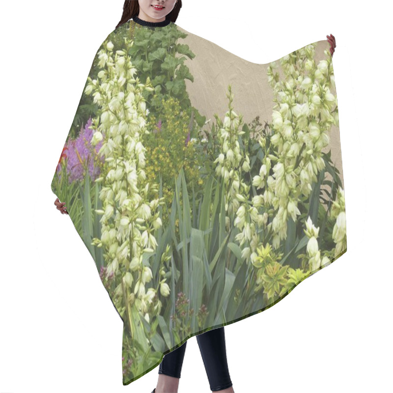 Personality  Yucca Flowering In The Garden Hair Cutting Cape