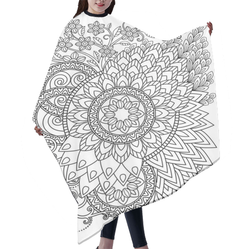 Personality  Floral Mandala Pattern Hair Cutting Cape