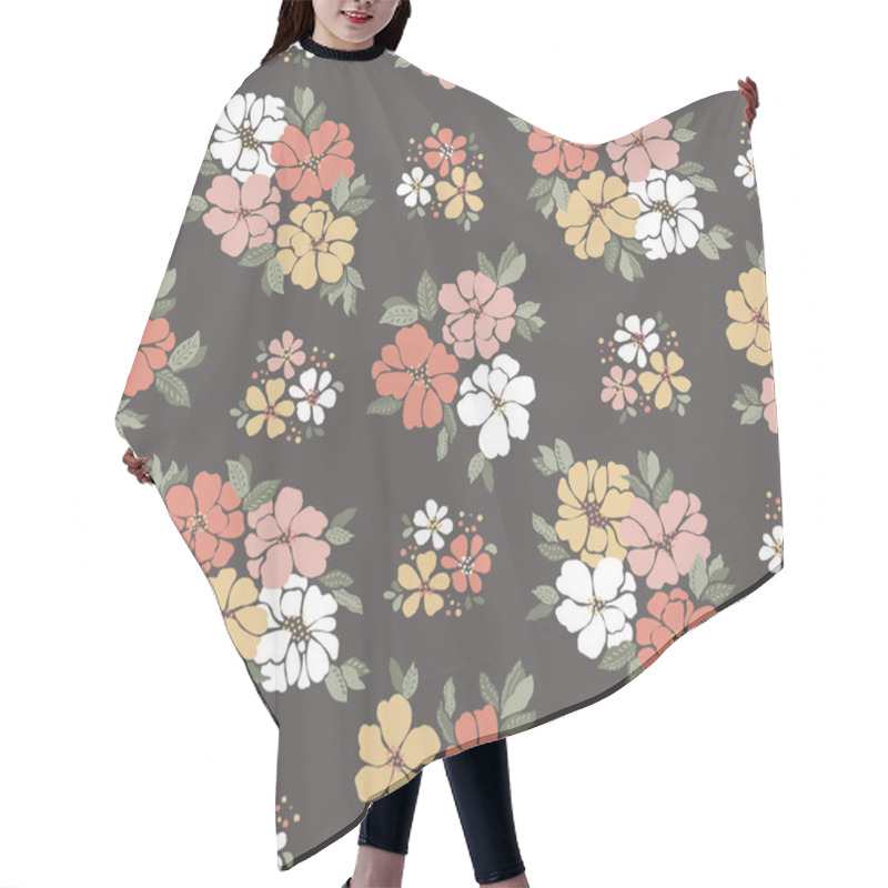 Personality  Beautiful Ditzy Floral Pattern Seamless Hair Cutting Cape