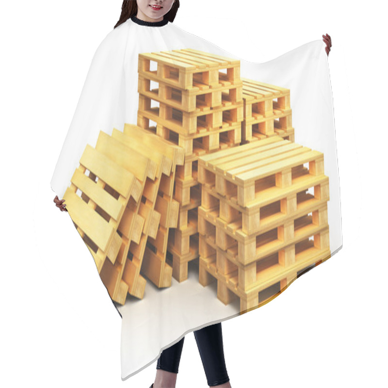 Personality  Stacks Of Wooden Shipping Pallets Hair Cutting Cape