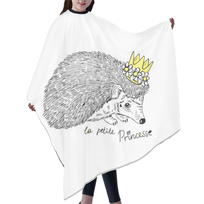 Personality  Hand Drawn Hedgehog Princess Hair Cutting Cape