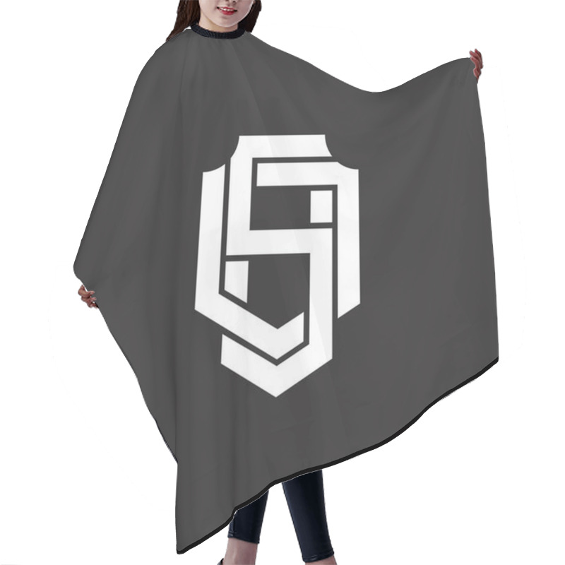 Personality  SD Logo Monogram With Overlapping Style Design Template Hair Cutting Cape