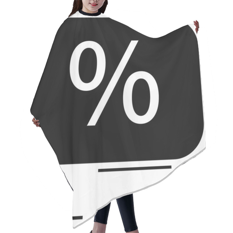 Personality  Percentage Sign Dominates Central Focus, Aligned With Minimal Lines And A Growth-focused Bar Chart Beside A Pinpoint Target. Ideal For Finance, Statistics, Business Analysis, Success Tracking Hair Cutting Cape