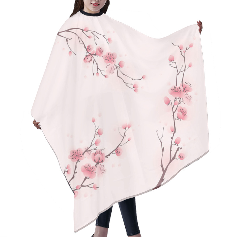 Personality  Blossoming Cherry Branches Hair Cutting Cape