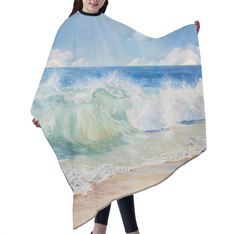 Personality  Beautiful, Blue, Tropical Sea And Beach. Hair Cutting Cape