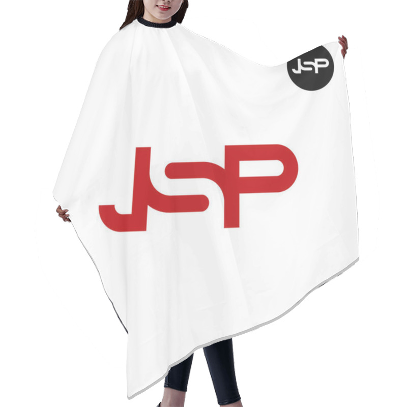 Personality  Letter JSP Logo Negative Space Hair Cutting Cape