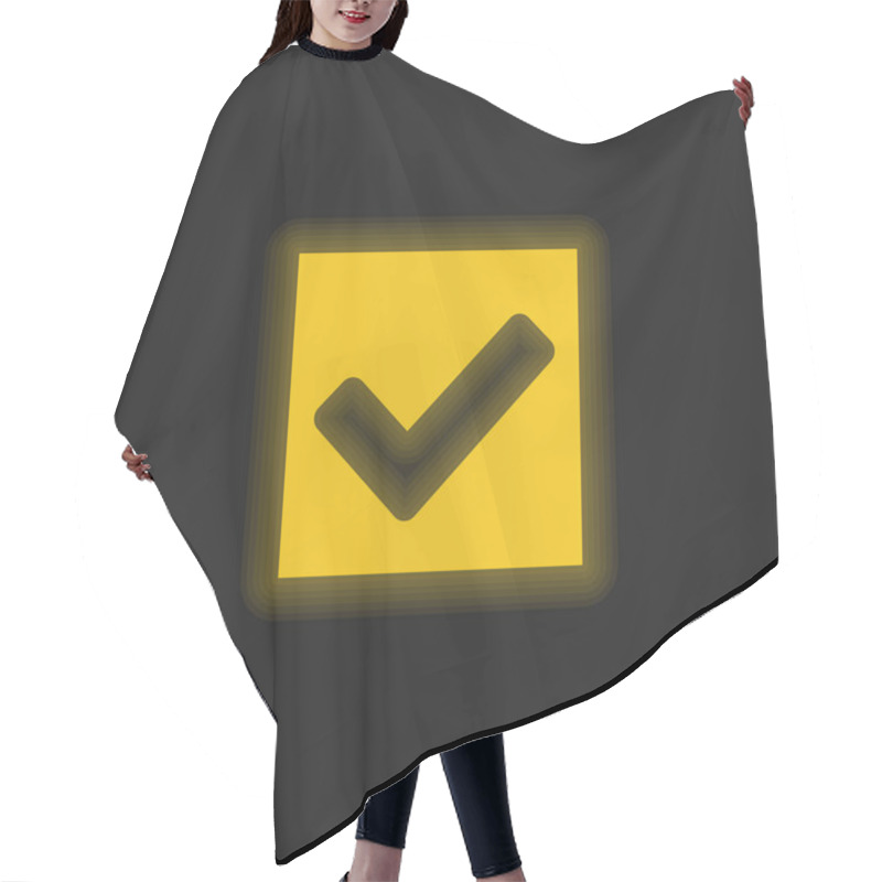 Personality  Accept Yellow Glowing Neon Icon Hair Cutting Cape