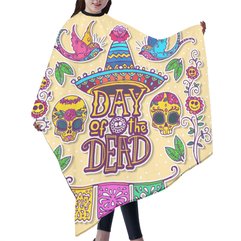 Personality  Day Of The Dead Design Template Hair Cutting Cape