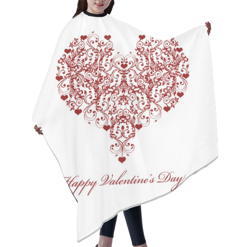 Personality  Happy Valentines Day Leaf Vine Hearts Motif Hair Cutting Cape