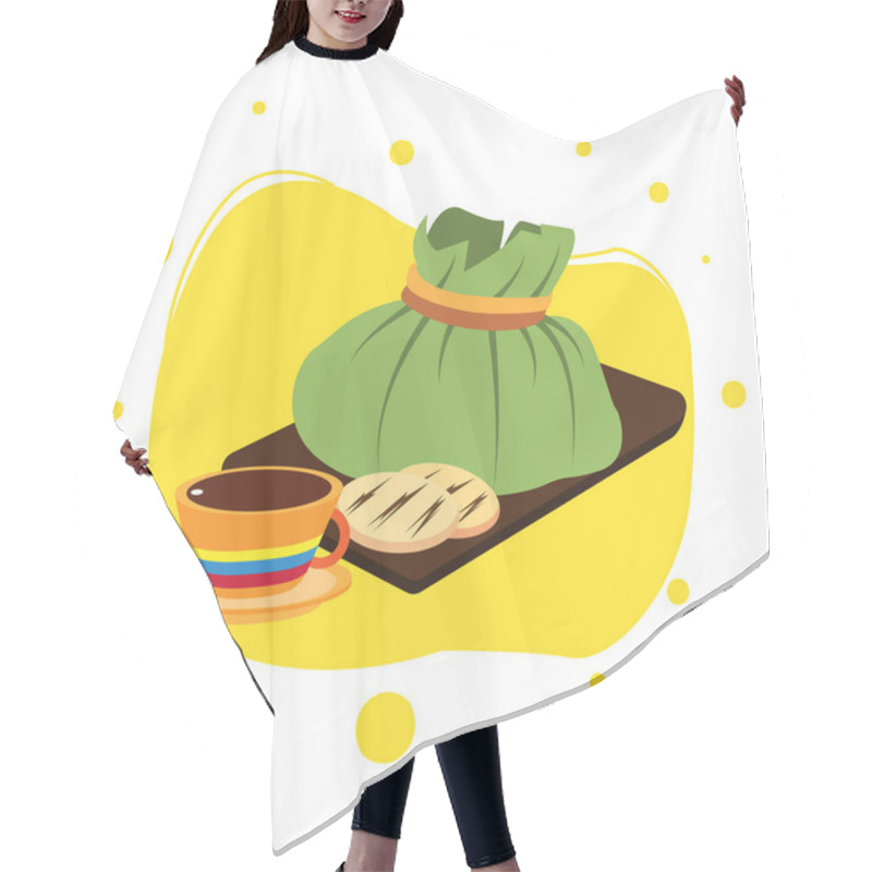 Personality  Traditional Colombian Food Set Folklore Vector Hair Cutting Cape