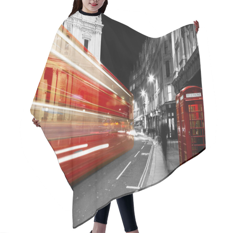 Personality  Red Telephone Booth Hair Cutting Cape