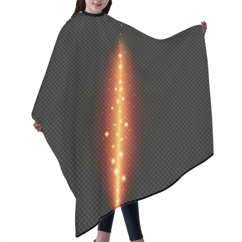 Personality  Orange Faery Fire With Shine Dust On Transparent Background  - Vector Glowing Magic Scintilla Hair Cutting Cape