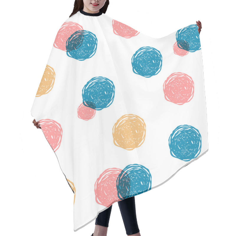 Personality  Pattern With Brush Stroke Circles Hair Cutting Cape