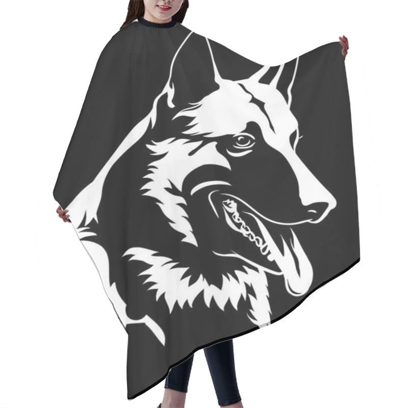 Personality  Shepherd Dog Portrait Malinois Dog Symbol Icon Hair Cutting Cape