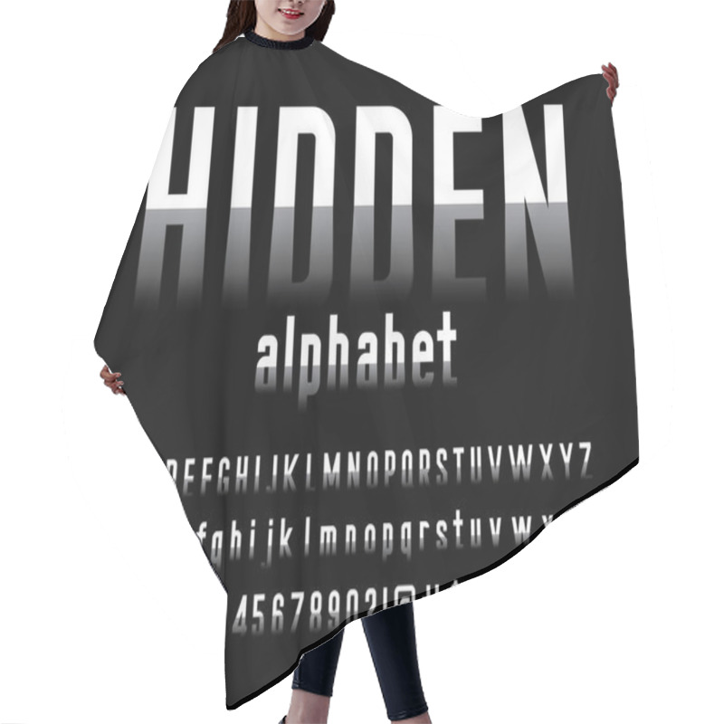 Personality  Hidden Shadow Style Alphabet Design With Uppercase, Lowercase, Numbers And Symbols Hair Cutting Cape