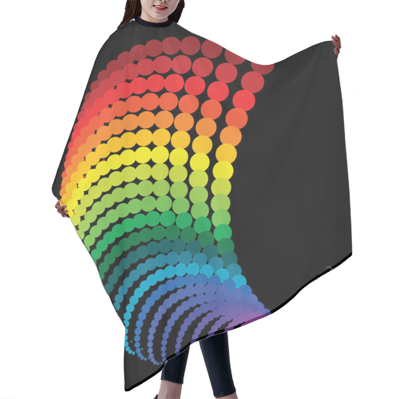 Personality  Abstract Rainbow Dots Hair Cutting Cape