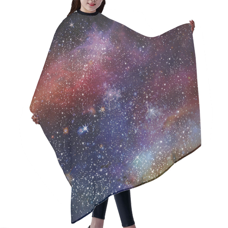 Personality  Space Explosion. Deep Outer Space Background With Stars And Nebula, Solar, Explosion, Astronomy. Hand Drawn. Digital Illustration, Fantasy. Hair Cutting Cape