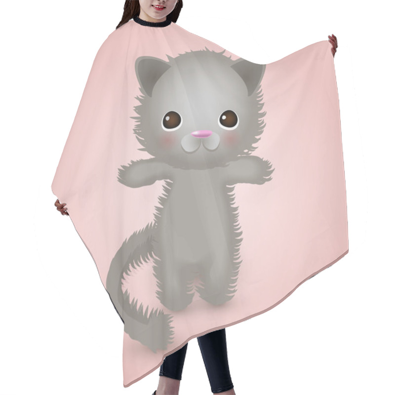 Personality  Cute Kitty. Vector Illustration.  Hair Cutting Cape