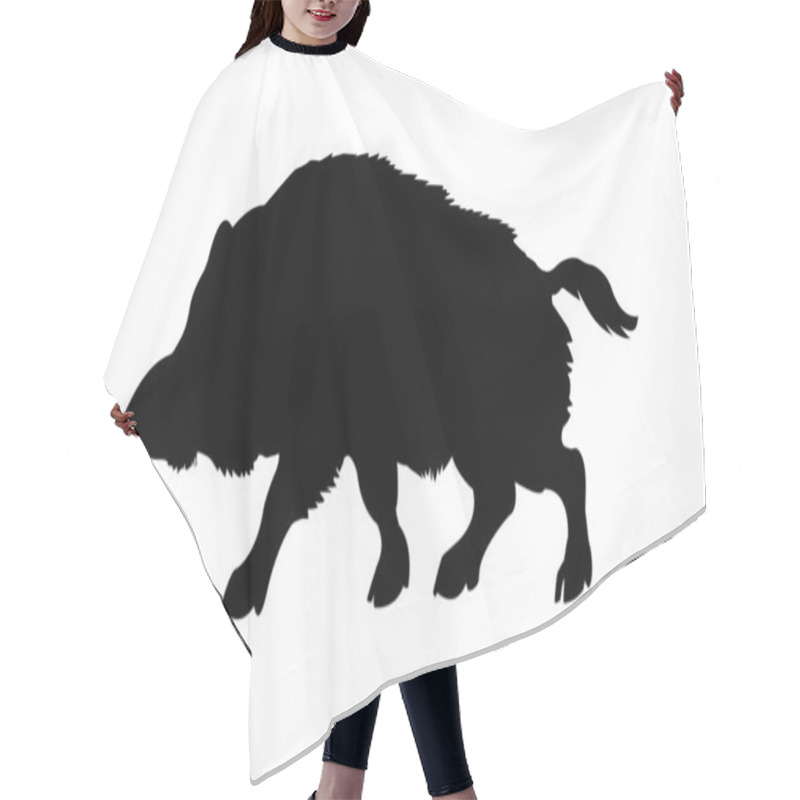 Personality  Silhouette Of The Wild Boar Hair Cutting Cape