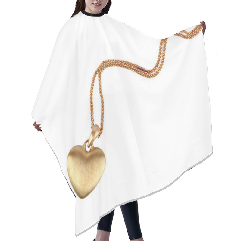 Personality  Golden Heart Pendant Hair Cutting Cape