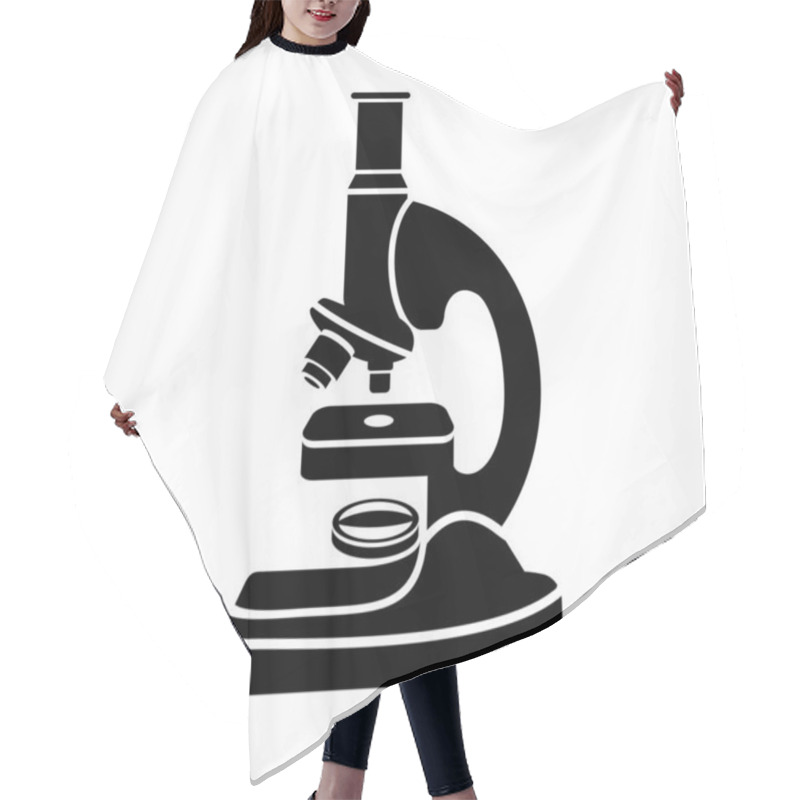 Personality  Microscope Icon. Scientific Guide. Device For Learning At School. Physical Device For Studying The Microworld. Science Simple Style Detailed Logo Vector Illustration Isolated. Hair Cutting Cape