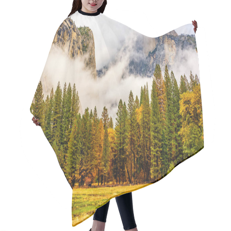 Personality  Mountain And Trees At Cloudy Autumn Morning  Hair Cutting Cape