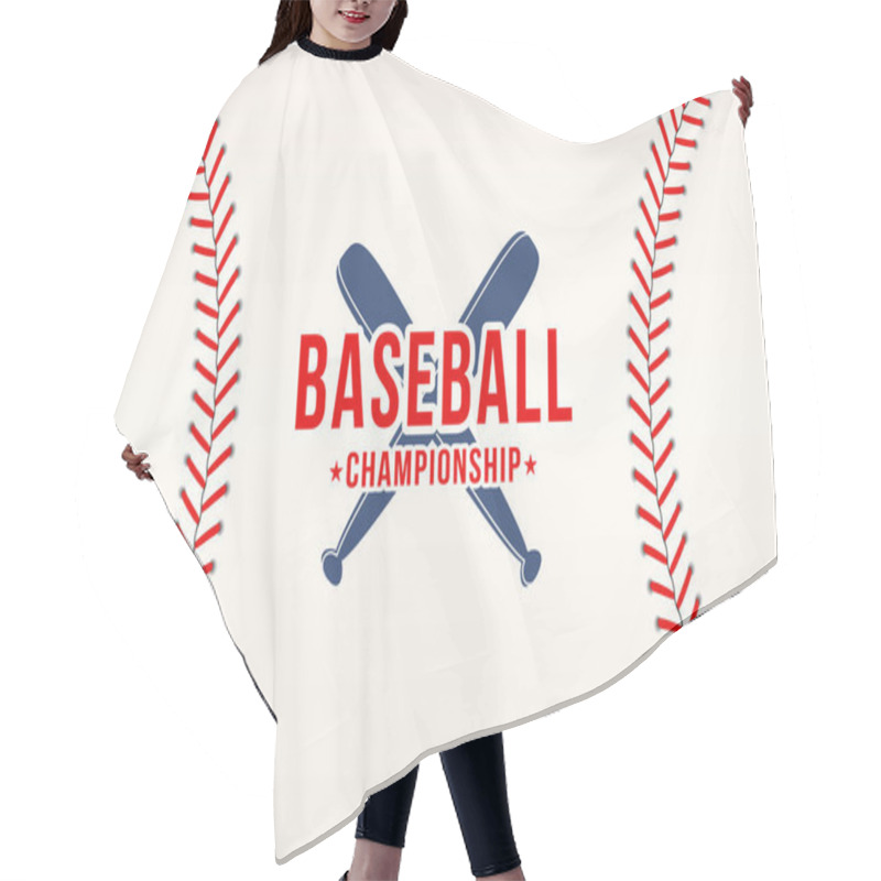 Personality  Baseball Background. Baseball Ball Laces, Stitches Texture With Bats. Sport Club Logo, Poster Design Hair Cutting Cape