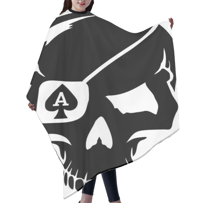 Personality  Skull With Poker Playing Cards Suits Ace Hair Cutting Cape