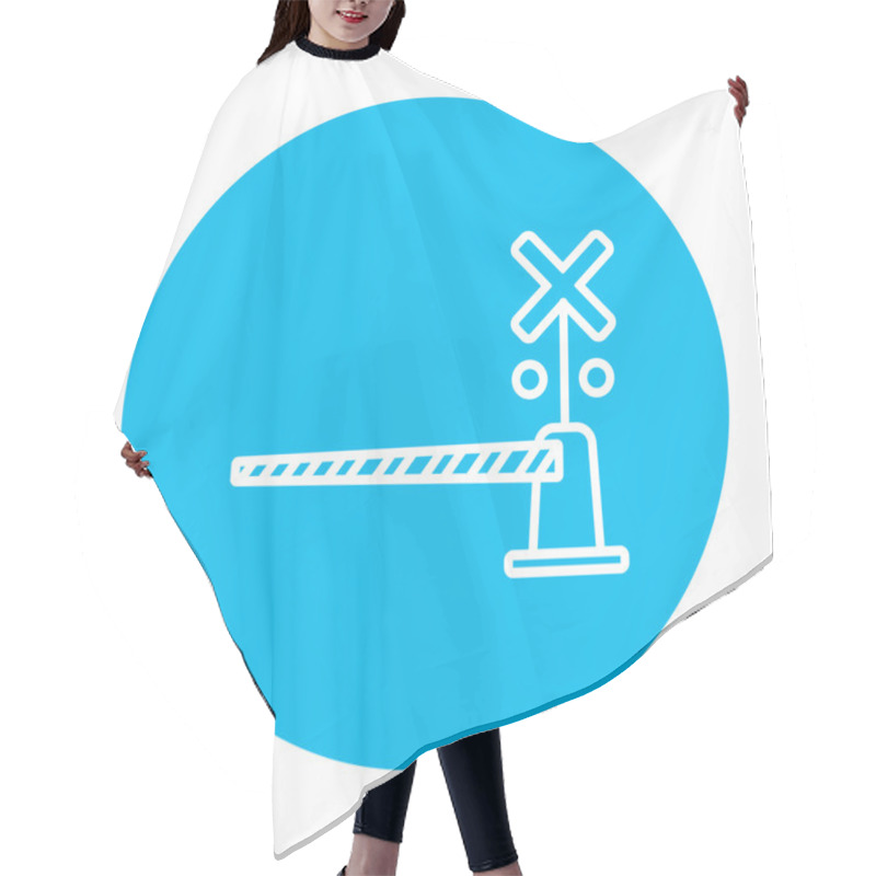 Personality  Railway Barrier Line Icon. Hair Cutting Cape