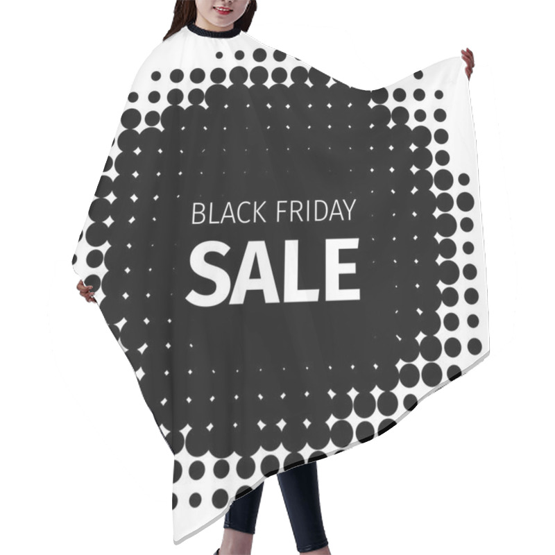 Personality  Black Friday Holiday Retro Icon In Halftone Style Hair Cutting Cape