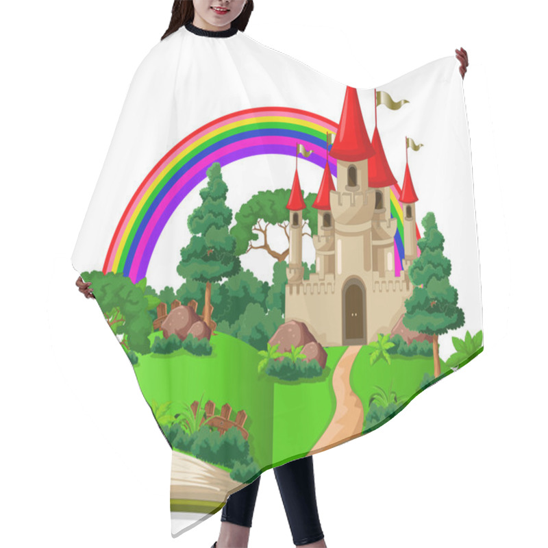 Personality  Fairy Castle Appearing From The Old Book Hair Cutting Cape