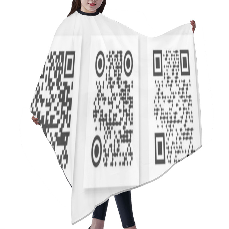 Personality  QR Code Ready To Use Isolated On White Background Hair Cutting Cape