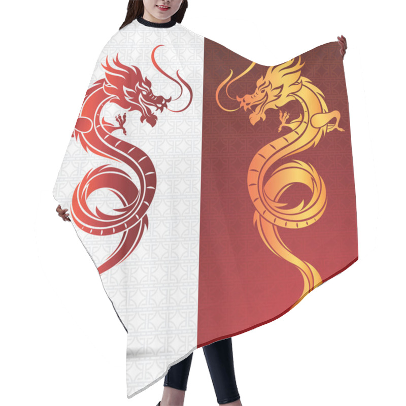 Personality  Chinese Dragon Vector Hair Cutting Cape