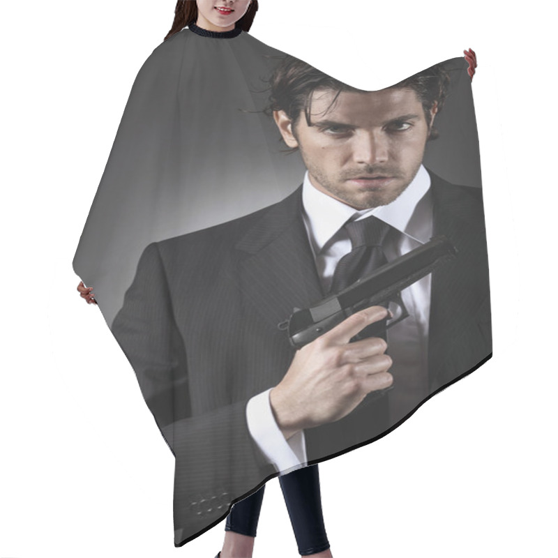 Personality  Elegant Spy Portrait Hair Cutting Cape