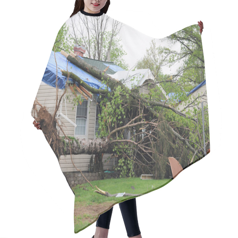 Personality  Tornado Damaged Homes Hair Cutting Cape