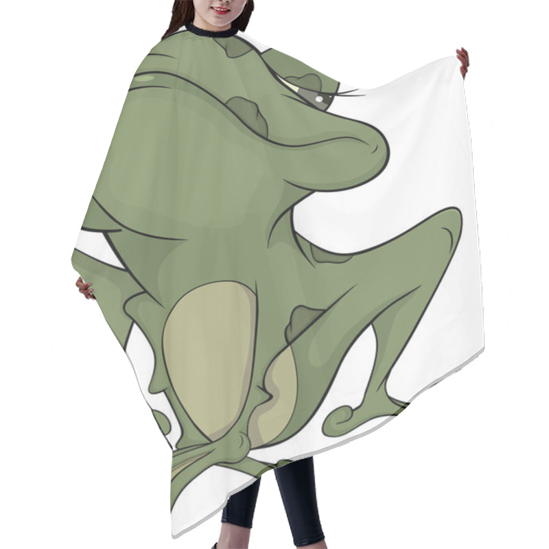 Personality  The Little Green Toad . Cartoon Hair Cutting Cape