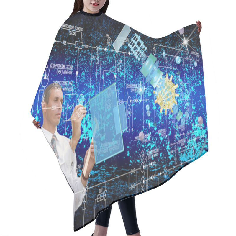 Personality  Cosmic Digital Connection Technology.Communication Hair Cutting Cape