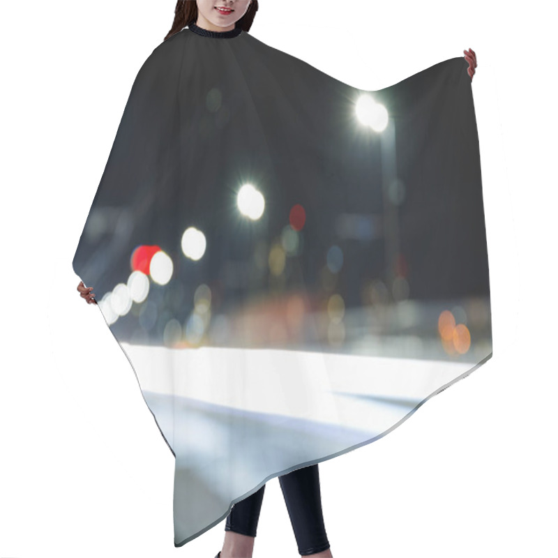 Personality  Long Exposure Of Bright City Lights On Road At Night Hair Cutting Cape