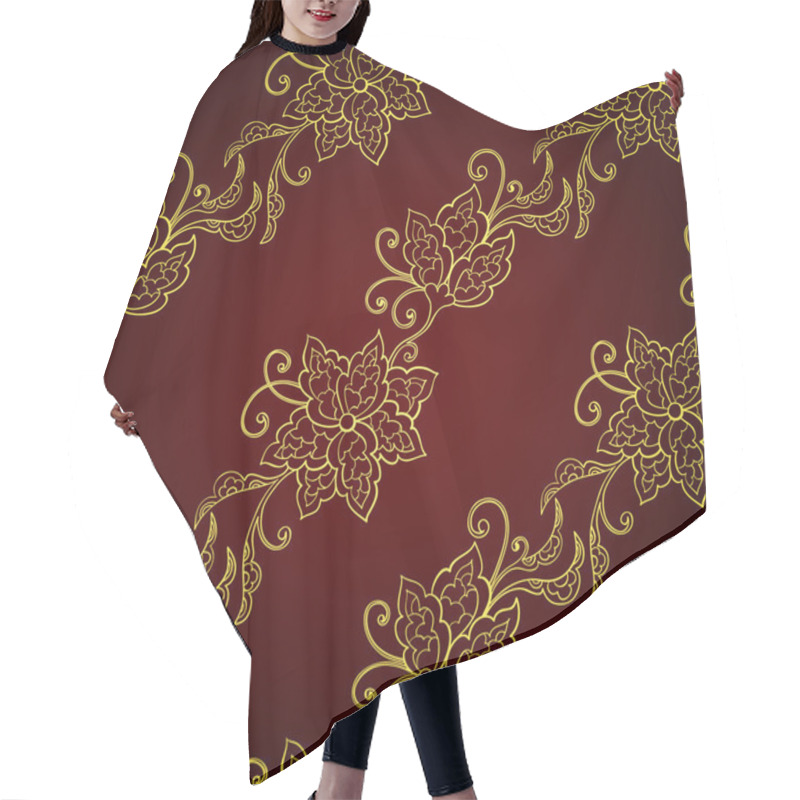 Personality  Seamless Floral Pattern Hair Cutting Cape