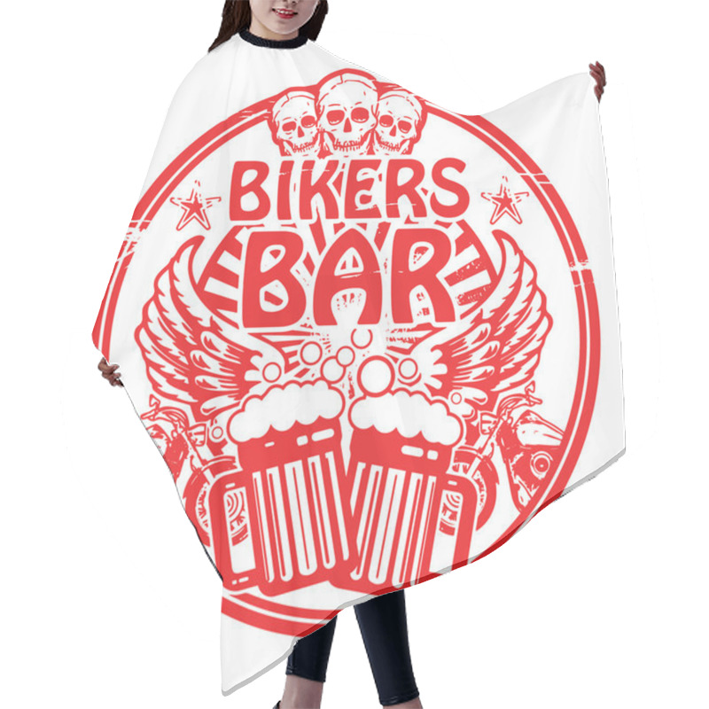 Personality  Bikers Bar Stamp Hair Cutting Cape