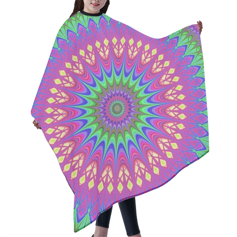 Personality  Abstract Geometric Oriental Fractal Mandala Background Hair Cutting Cape