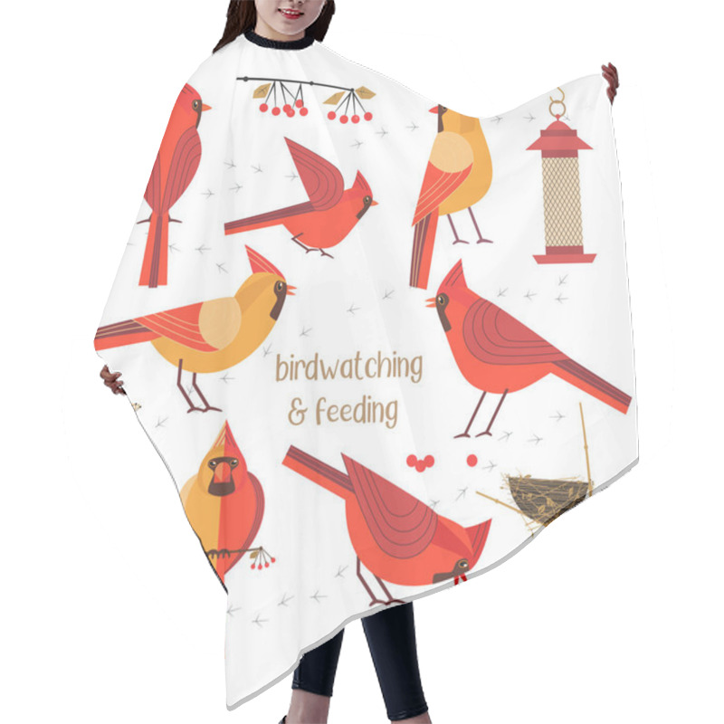 Personality  Bird Feeding Poster Hair Cutting Cape