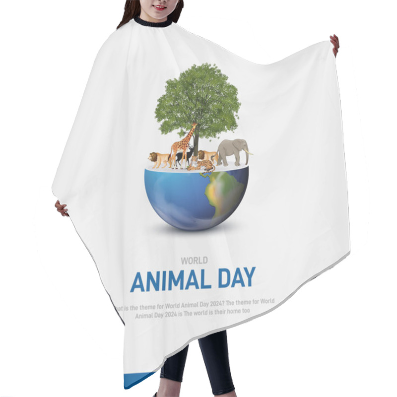 Personality  World Animal Day. World Animal Day Creative Poster, Banner, Social Media Post, Postcard, Background, Template, Design Etc. Hair Cutting Cape