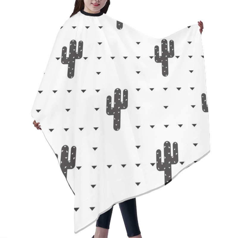 Personality  Succulent And Cactus Pattern Hair Cutting Cape