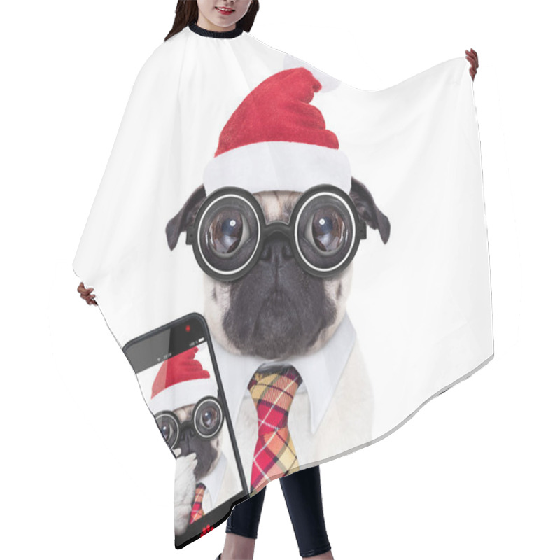 Personality  Dog Office Worker On Christmas Holidays Hair Cutting Cape